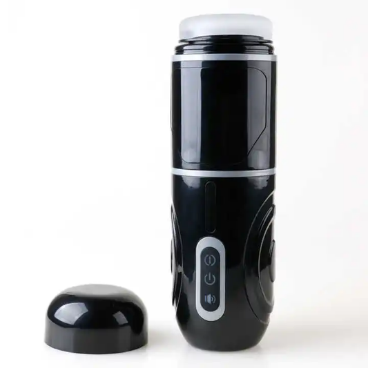 Gia Masturbador telescópica de empuje y rotación + ventosa adhesiva