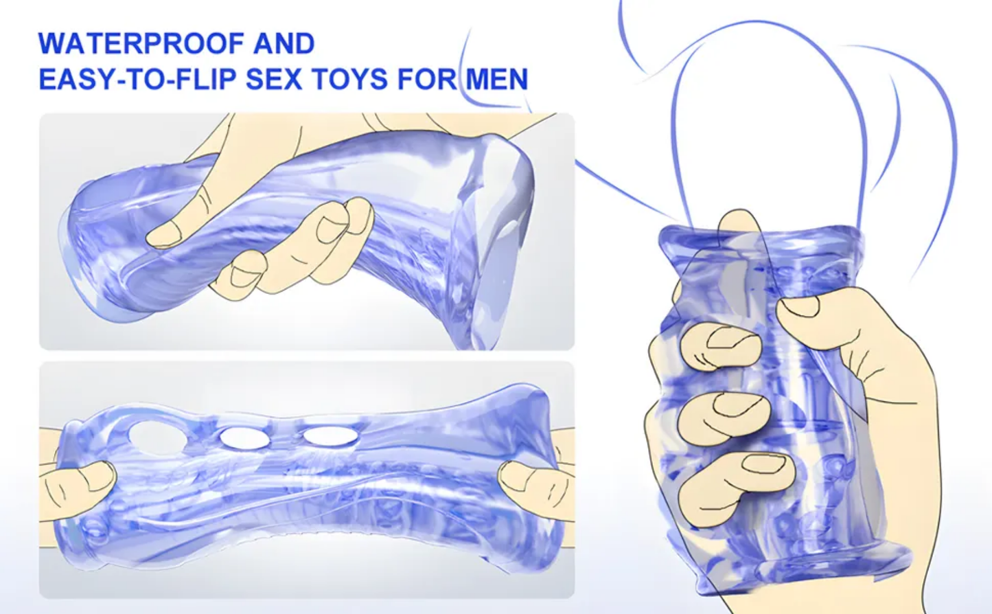 Masturbador Vibrador FleshSkin – Ice Blue Edition