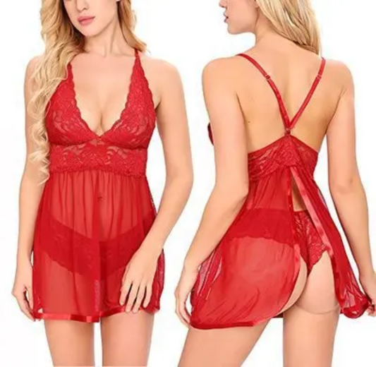 Babydoll / Camisolín Sexy de Encaje con Tanga