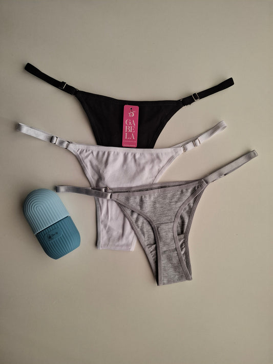 Art. 4400 Pack x3 Tanga Less Gabela Regulable Algodón Y Lycra