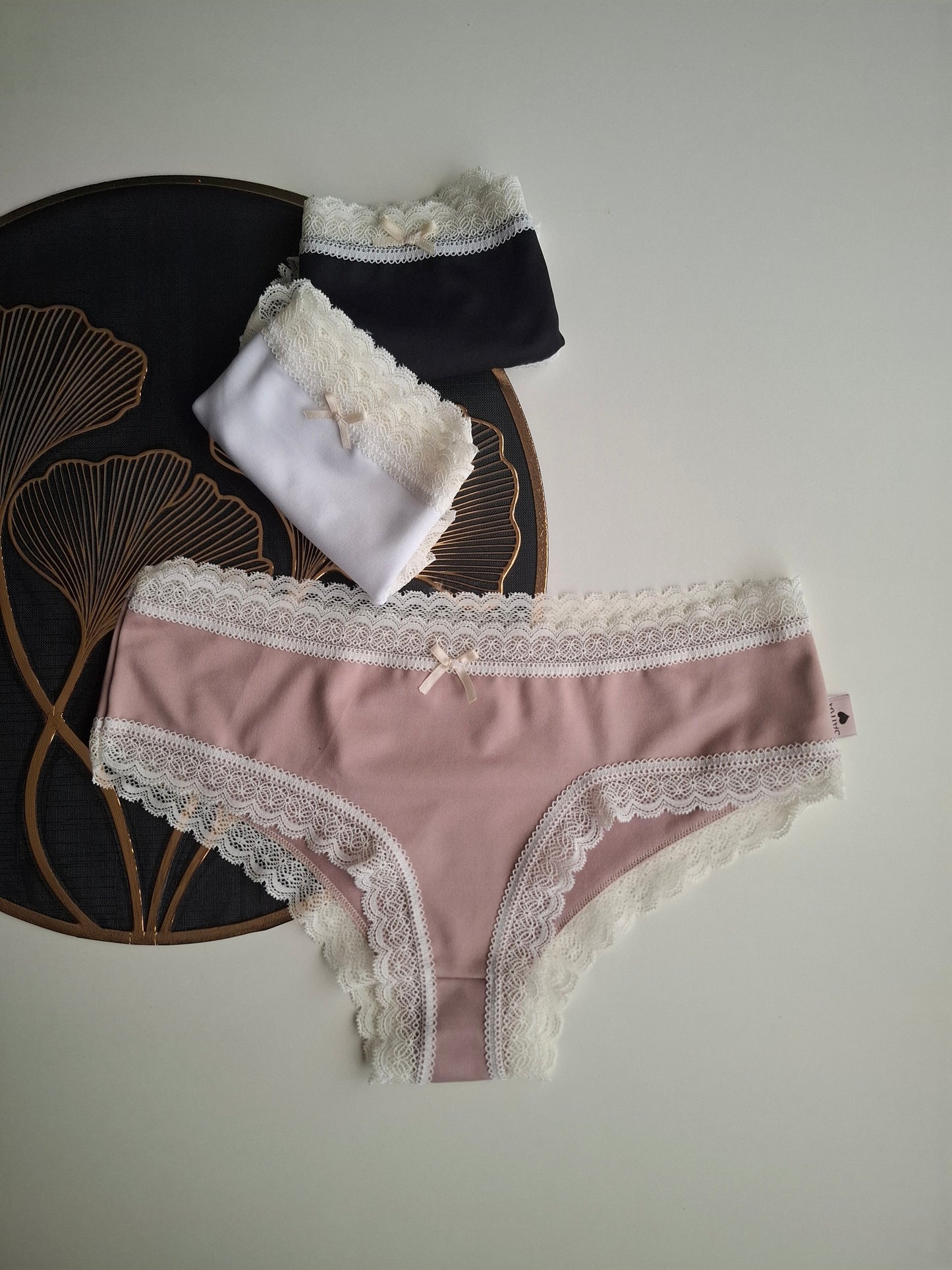 Art. 542 Pack x3 Culotte de microfibra con puntilla