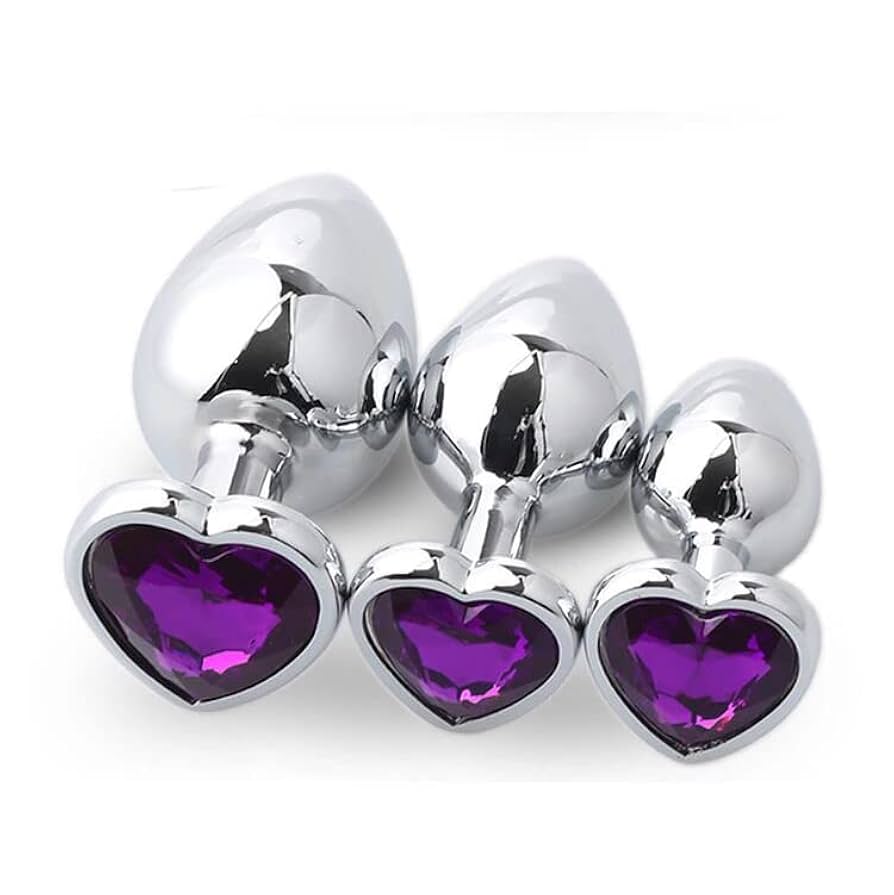 Plug Anal de Acero Quirúrgico con Joya en Forma de Corazón – 3 Tamaños