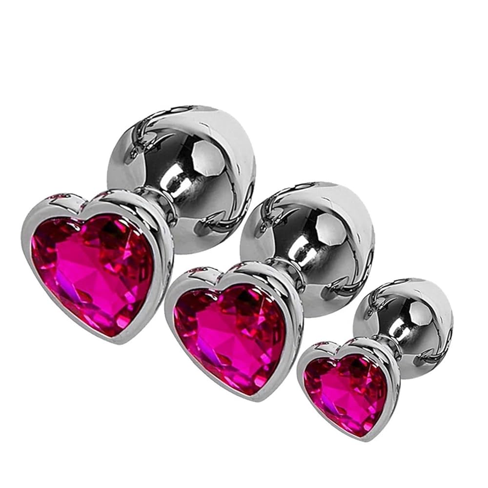 Plug Anal de Acero Quirúrgico con Joya en Forma de Corazón – 3 Tamaños