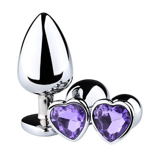 Plug Anal de Acero Quirúrgico con Joya en Forma de Corazón – 3 Tamaños