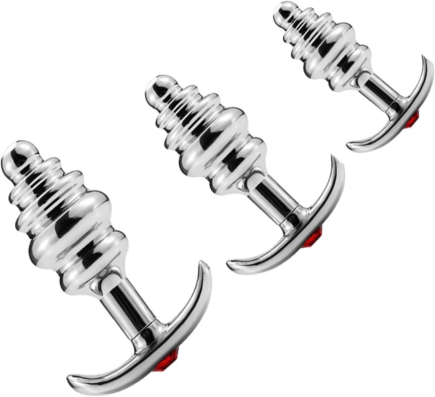 Kit de plug anal de acero inoxidable texturizados (x3 piezas)