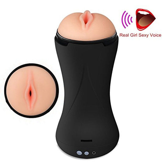 Shequi Masturbador Masculino con Vibración y Gemidos Integrados – Recargable USB
