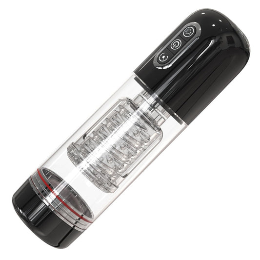 Male masturbador Automático 3 en 1 empuje Succión y sonido de gemido