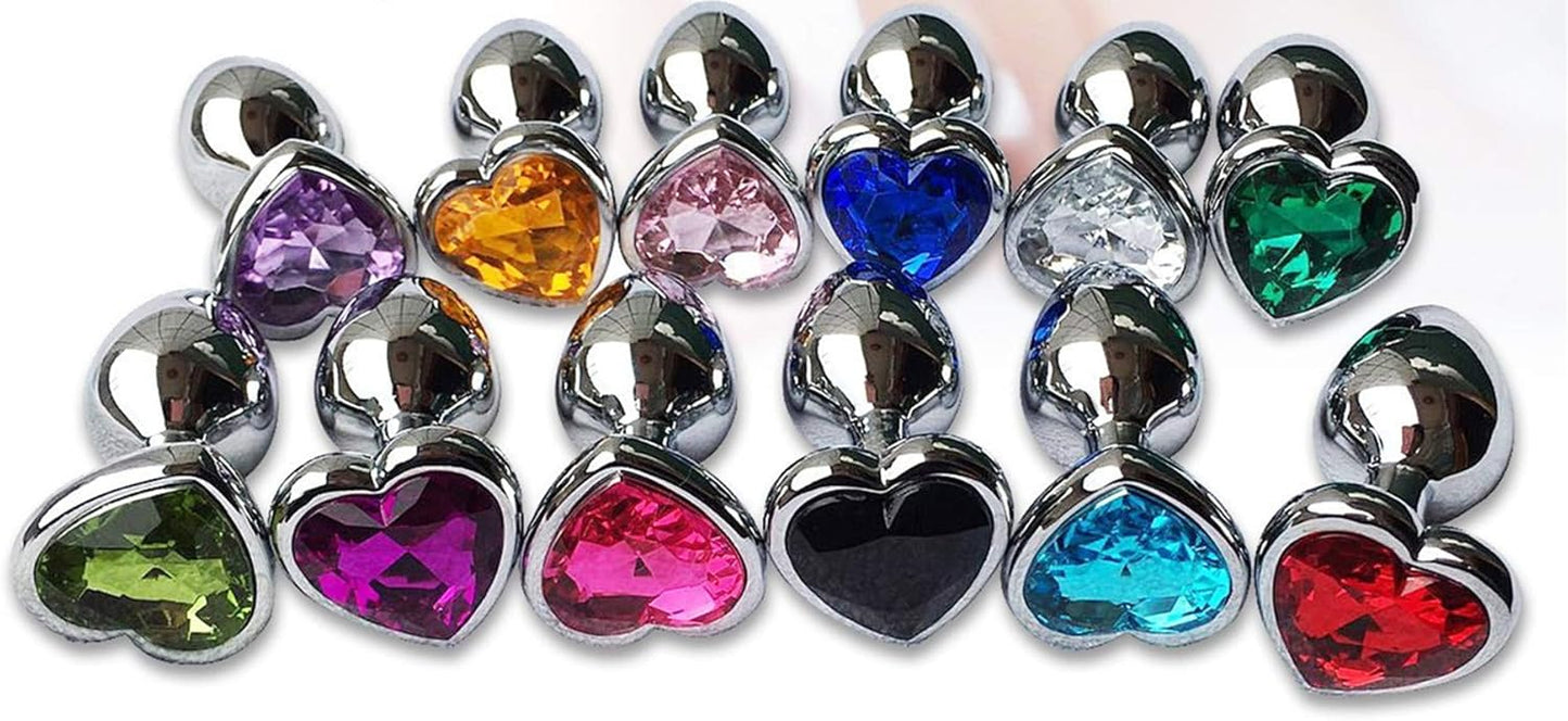 Plug Anal de Acero Quirúrgico con Joya en Forma de Corazón – 3 Tamaños