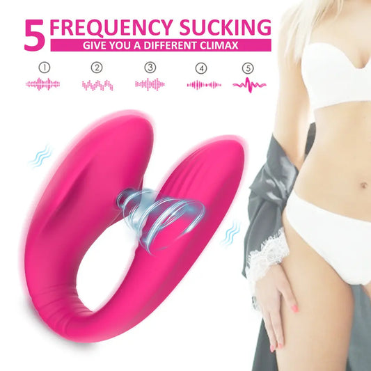 Vibrador en U con Succión Dual y Control Remoto 8 modos de vibración + 5 succion.