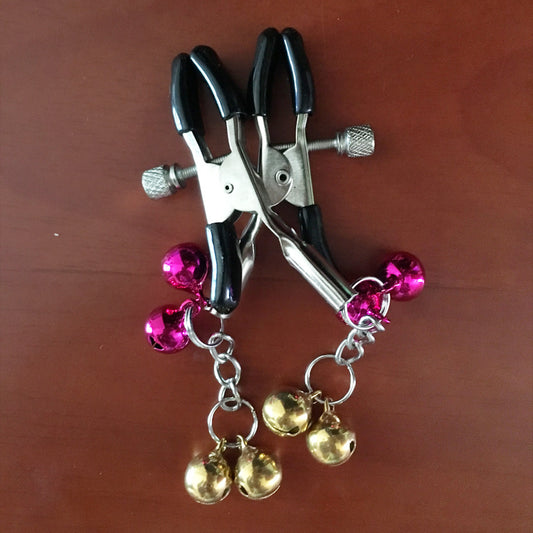 Pinzas Ajustables para Pezones con Cascabeles Decorativos BDSM