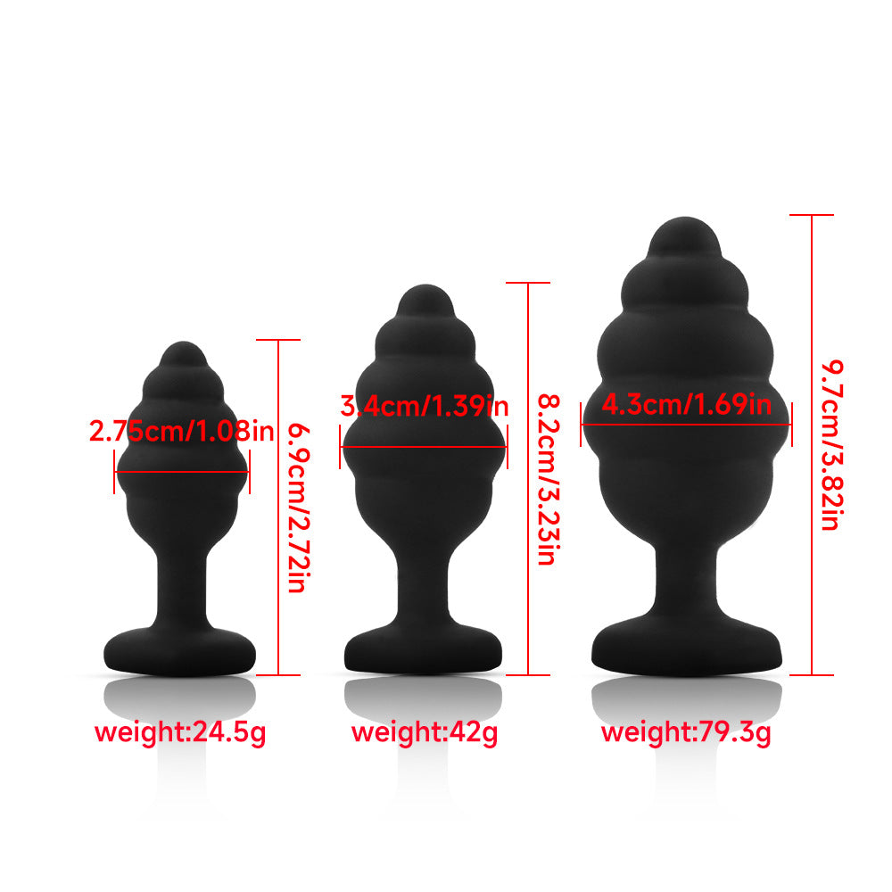 Kit de Plugs Anales de Silicona – Set x3 con Base Decorativa