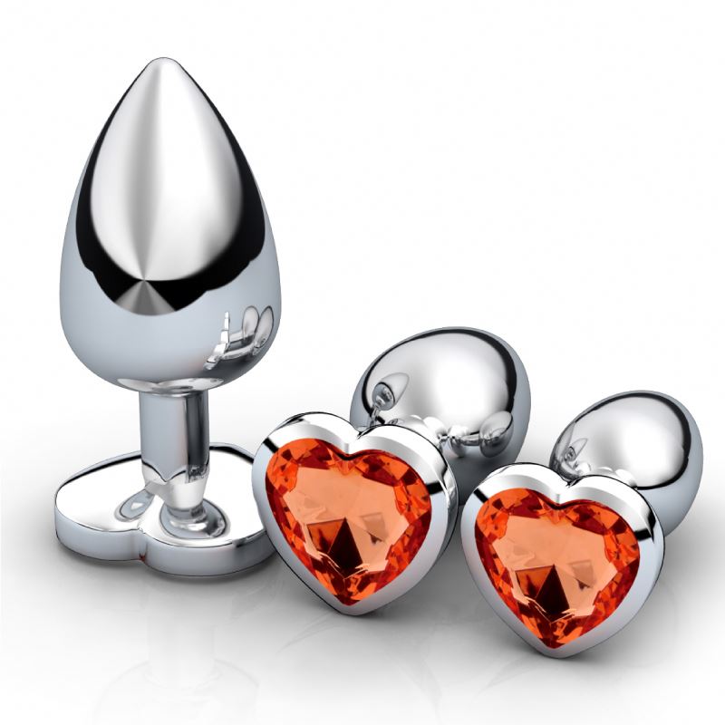 Plug Anal de Acero Quirúrgico con Joya en Forma de Corazón – 3 Tamaños