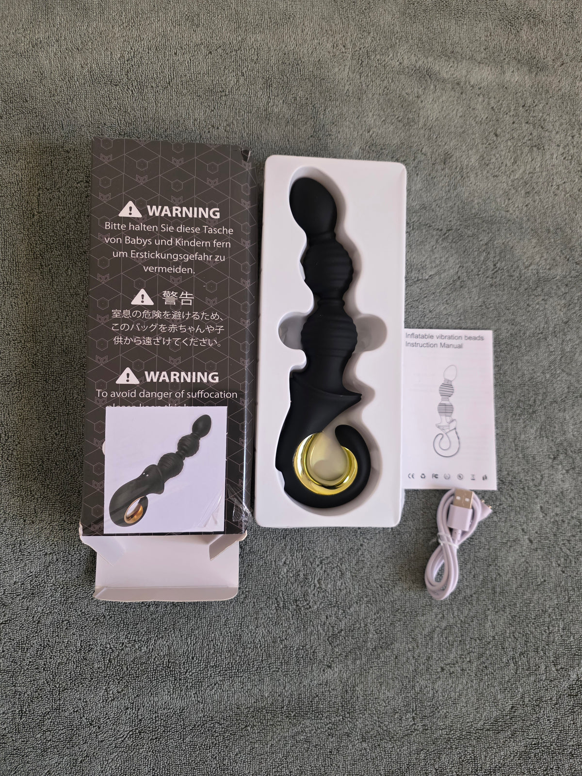 Plug Anal Inflable con Cuentas y 10 Modos de Vibración