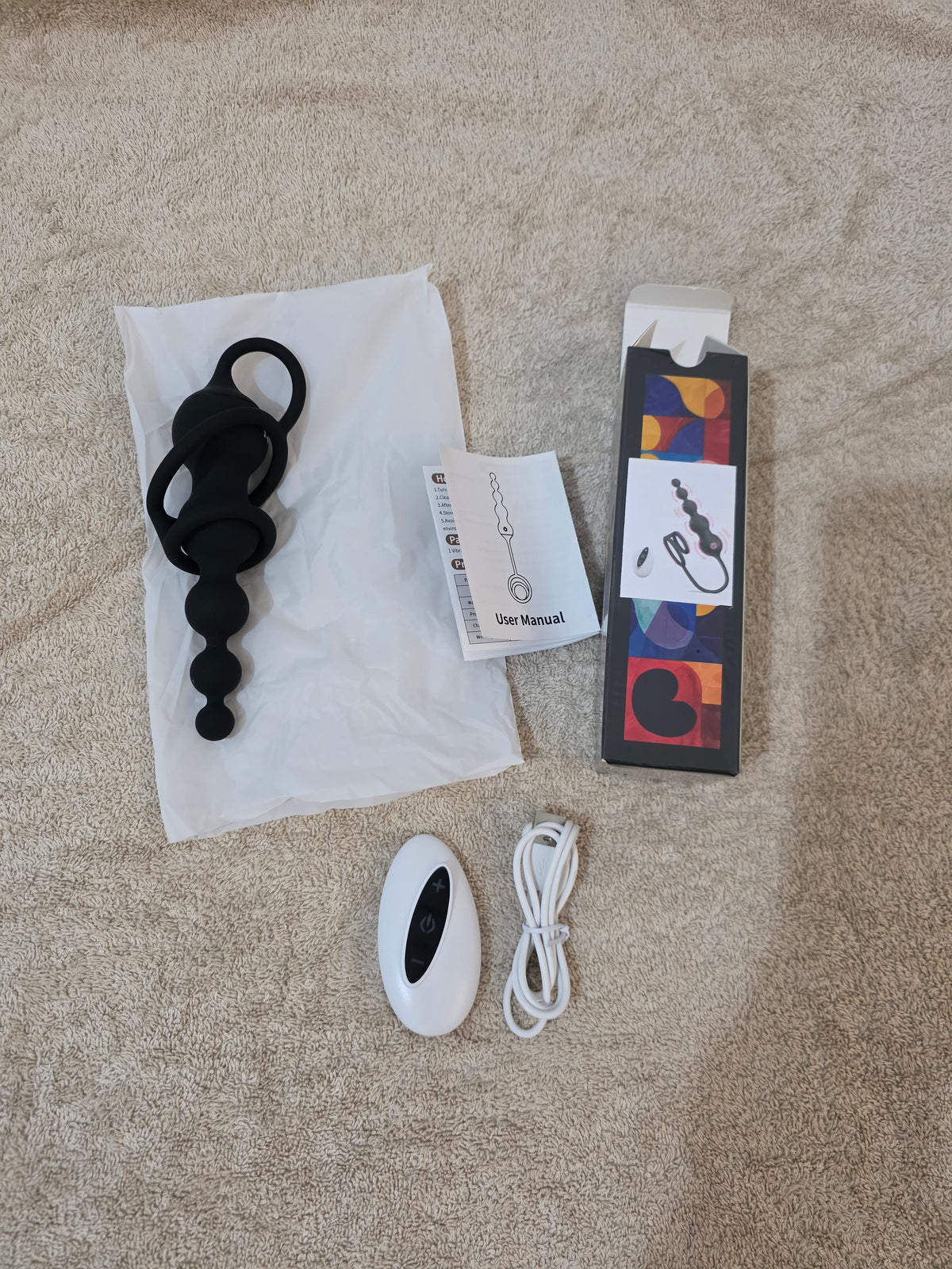 Plug Anal Vibrador con Cuentas y Anillo para el Pene, App y Control Remoto