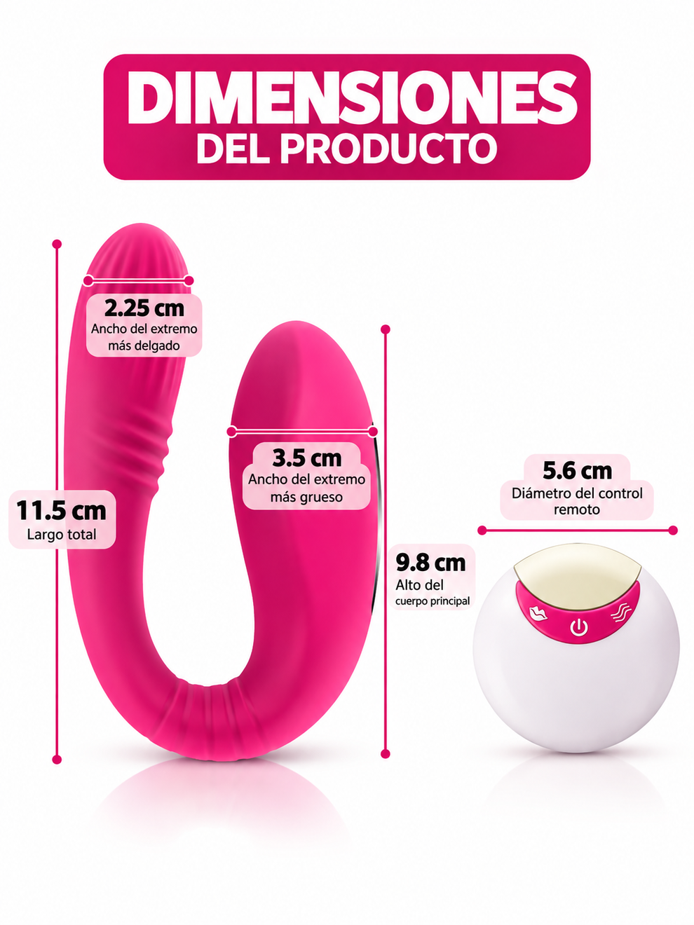 Vibrador Tipo U con Succión, Vibración y Control por App