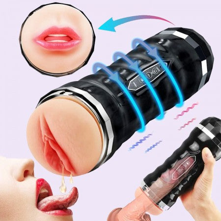 MASTURBADOR ANNY Doble Entrada Boca/Vagina 10 frecuencias de vibracion
