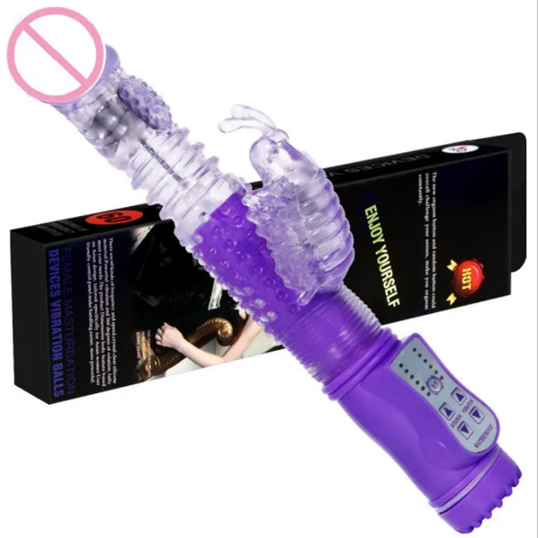 Vibrador Rabbit Rotativo 360° Recargable USB