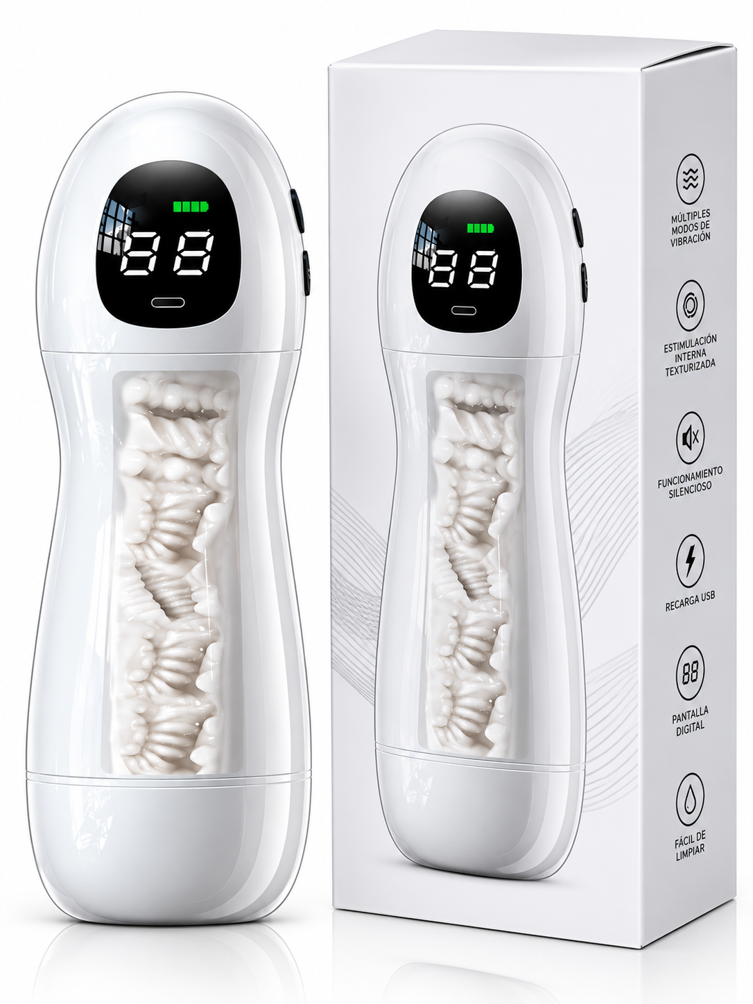 Masturbador Automático Angel 3 en 1 – Succión, Vibración y Gemidos