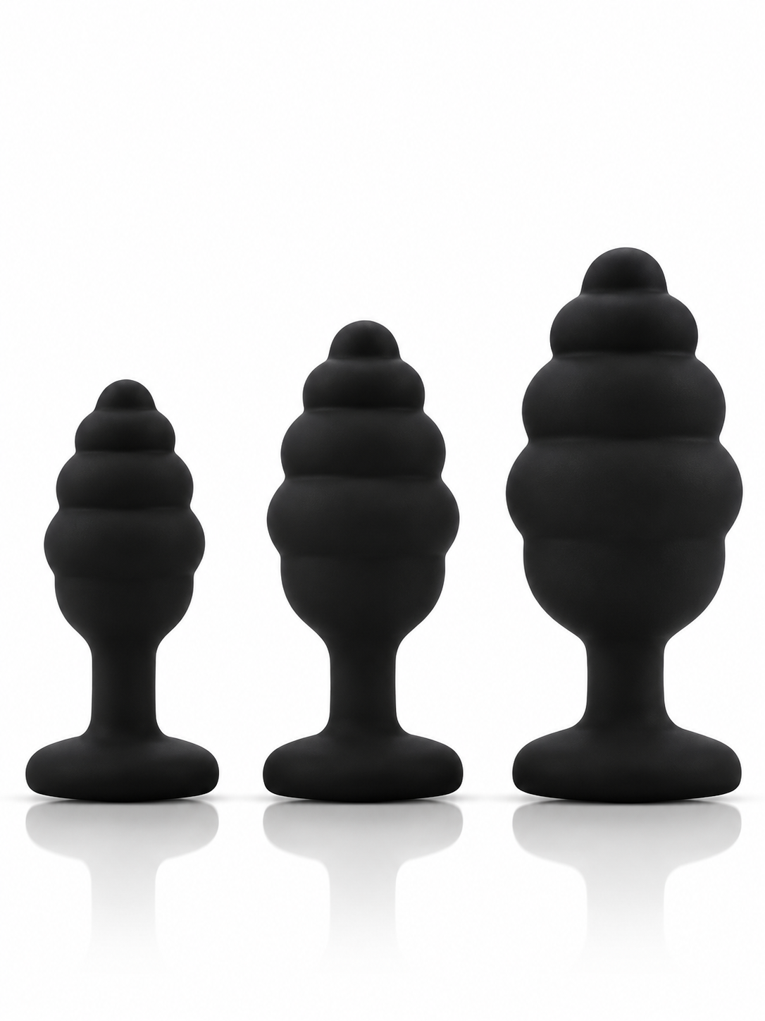 Set x3 de Plugs Anales Texturizados con Base de Corazón Joya