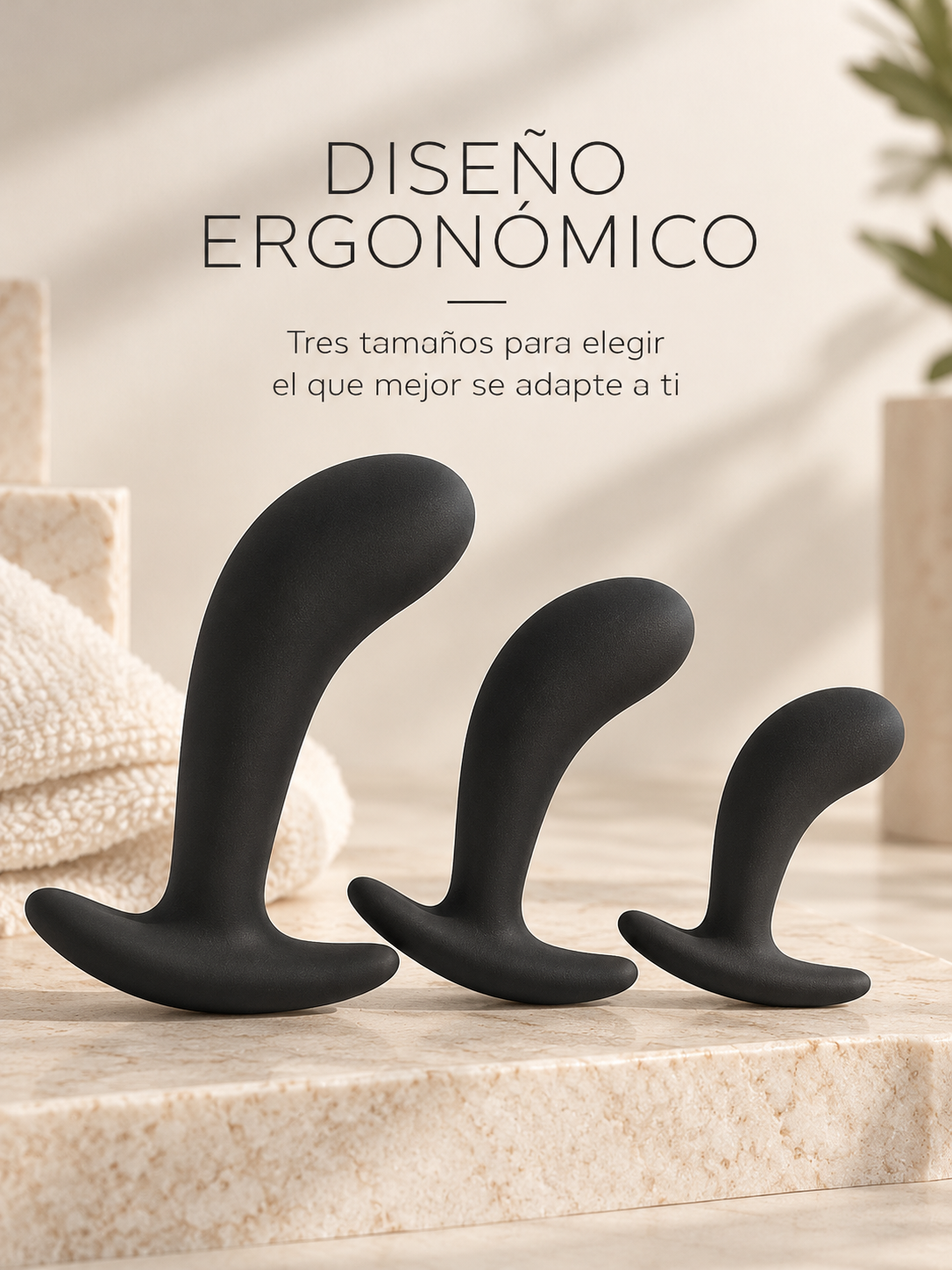 Set x3 de Plugs Anales Curvos de Silicona – Estimulación Prostática
