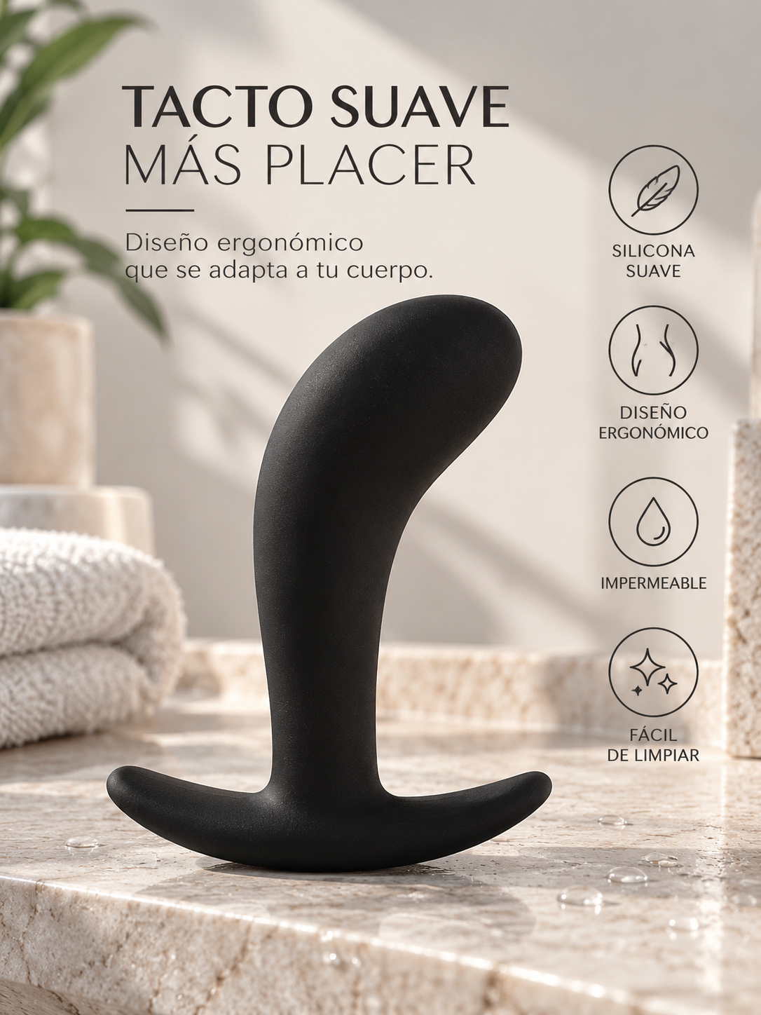 Set x3 de Plugs Anales Curvos de Silicona – Estimulación Prostática