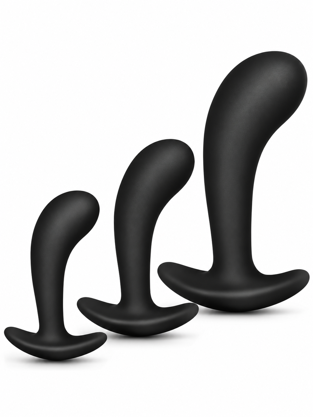 Set x3 de Plugs Anales Curvos de Silicona – Estimulación Prostática