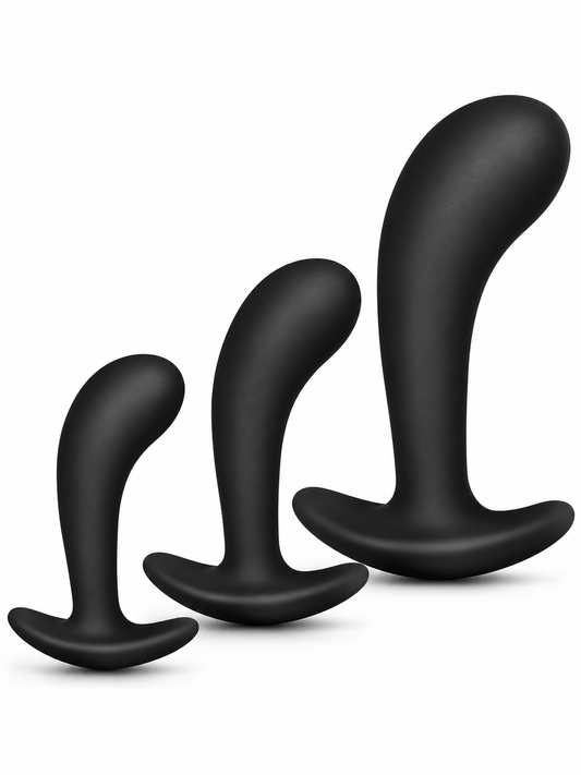 Set x3 de Plugs Anales Curvos de Silicona – Estimulación Prostática