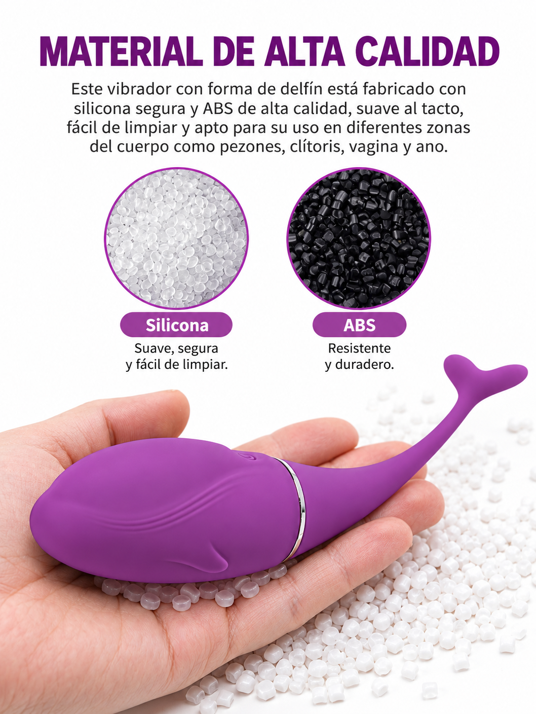 Vibrador Dolphin con Control Remoto y 10 Modos de Vibración