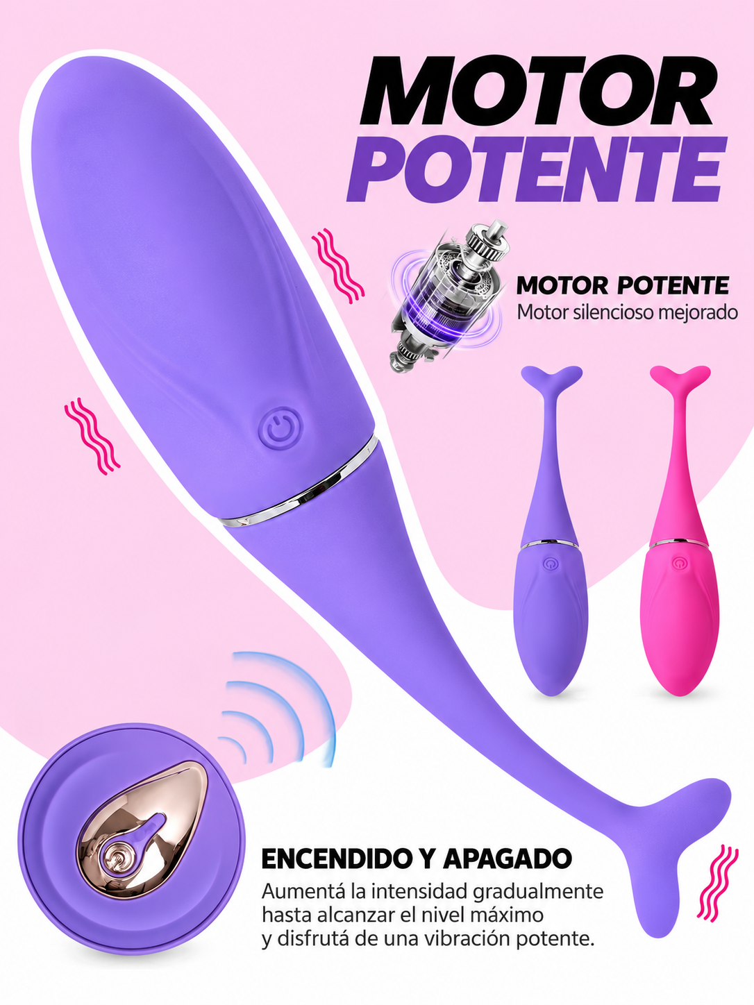Vibrador Dolphin con Control Remoto y 10 Modos de Vibración