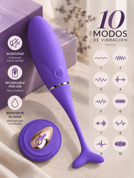 Vibrador Dolphin con Control Remoto y 10 Modos de Vibración