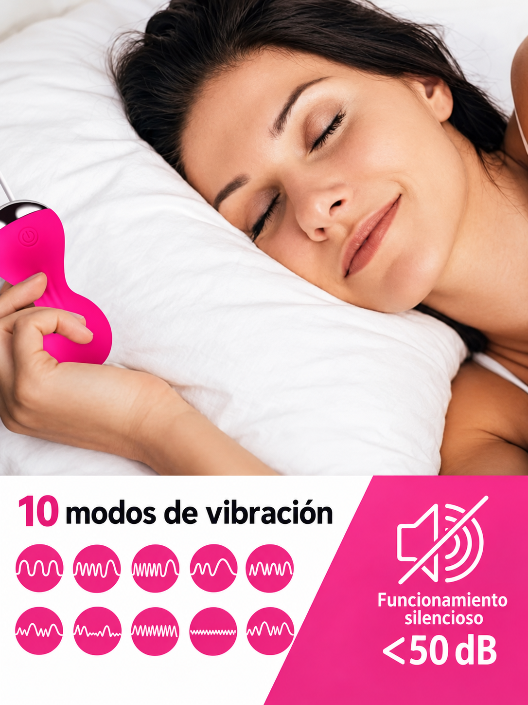 Bolas de Kegel 10 Modos de Vibración con Control Remoto y doble motor