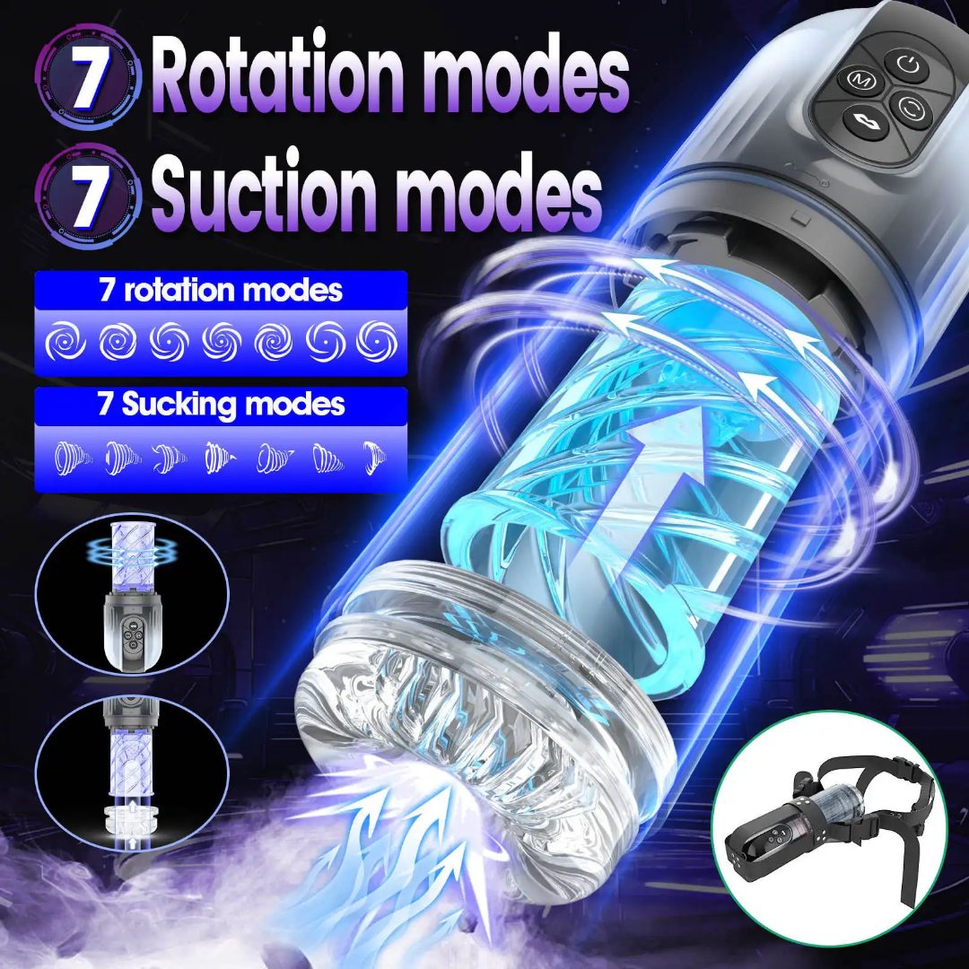 Masturbador Bole 3 en 1  Multifuncional Succion, Rotacion y Lamida