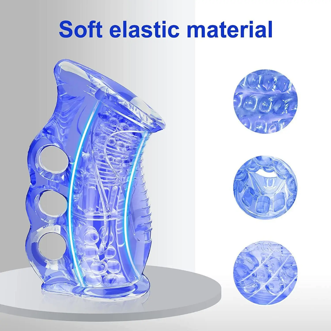 Masturbador Vibrador FleshSkin – Ice Blue Edition