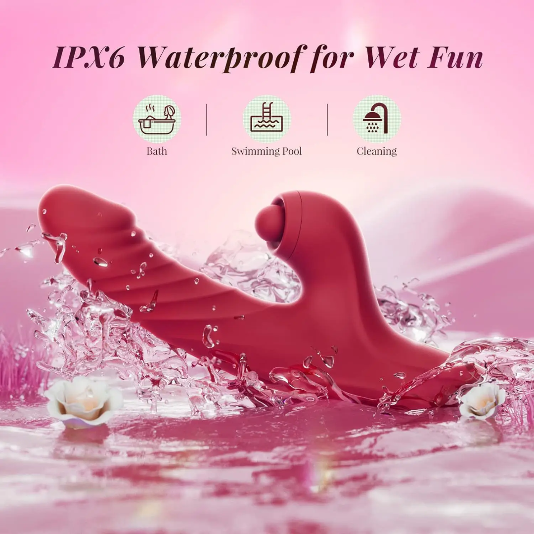 Vibrador con control App– 4 en 1: Succión, Empuje, Pulsación y Vibración