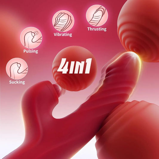 Vibrador con control App– 4 en 1: Succión, Empuje, Pulsación y Vibración