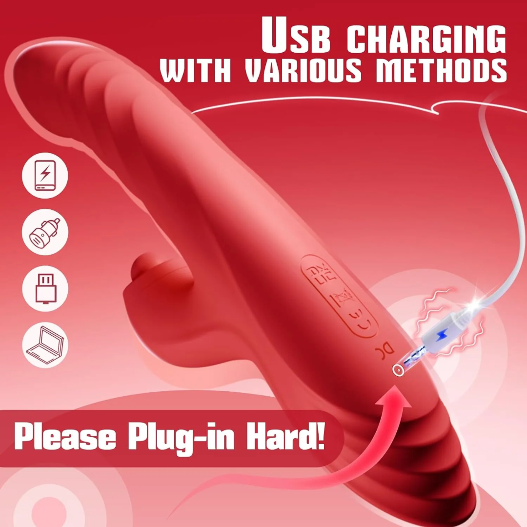 Vibrador con control App– 4 en 1: Succión, Empuje, Pulsación y Vibración