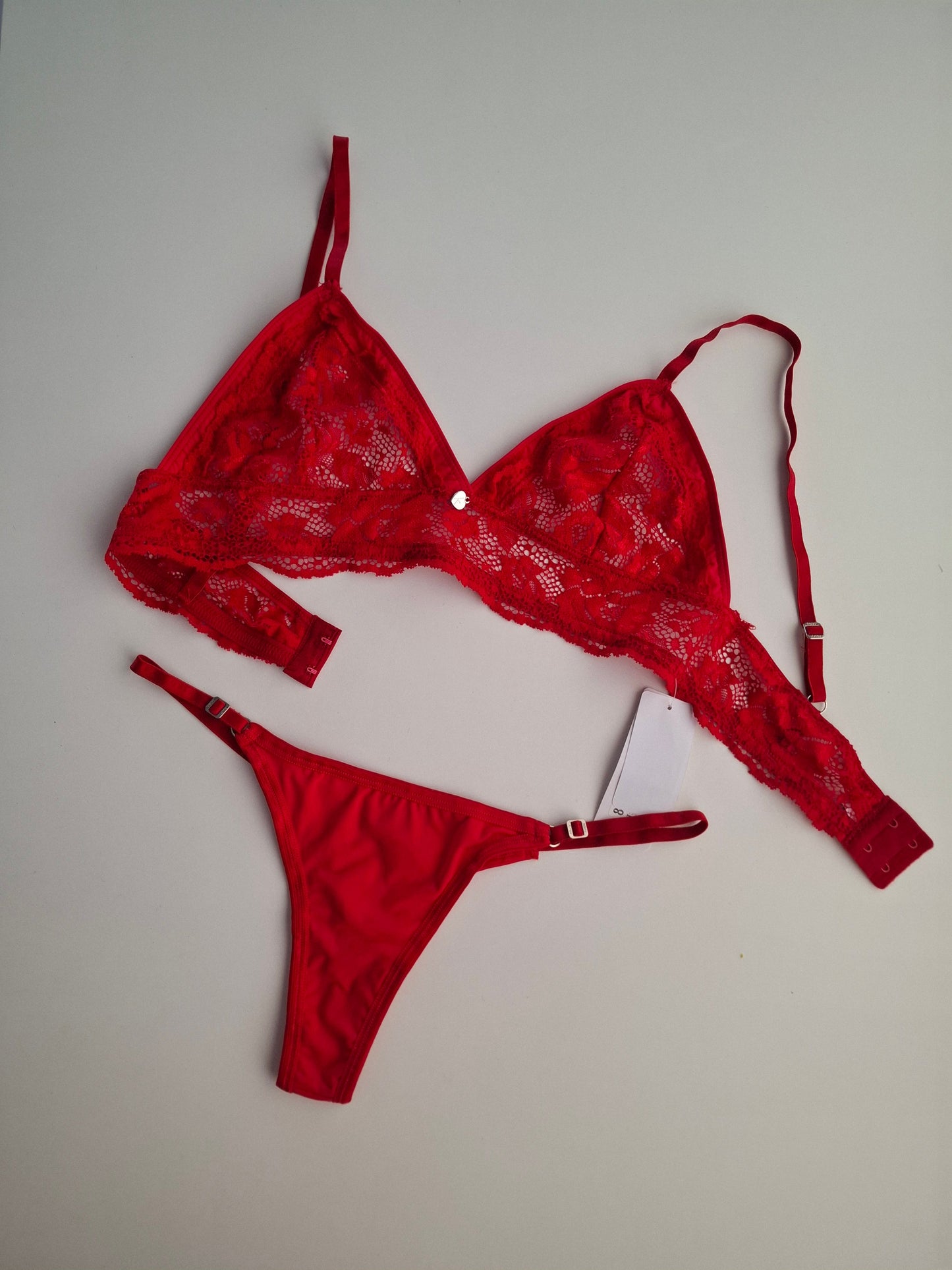 Art.8149 Conjunto Bralette de microfibra y puntilla