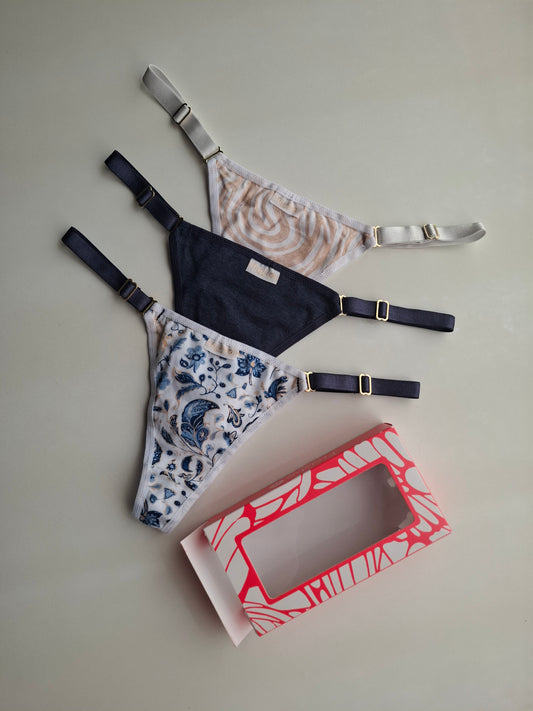 Art. 5015 PACK X 3 DE TANGAS DE ALGODÓN LYCRA LINEA MEDITERRANEO