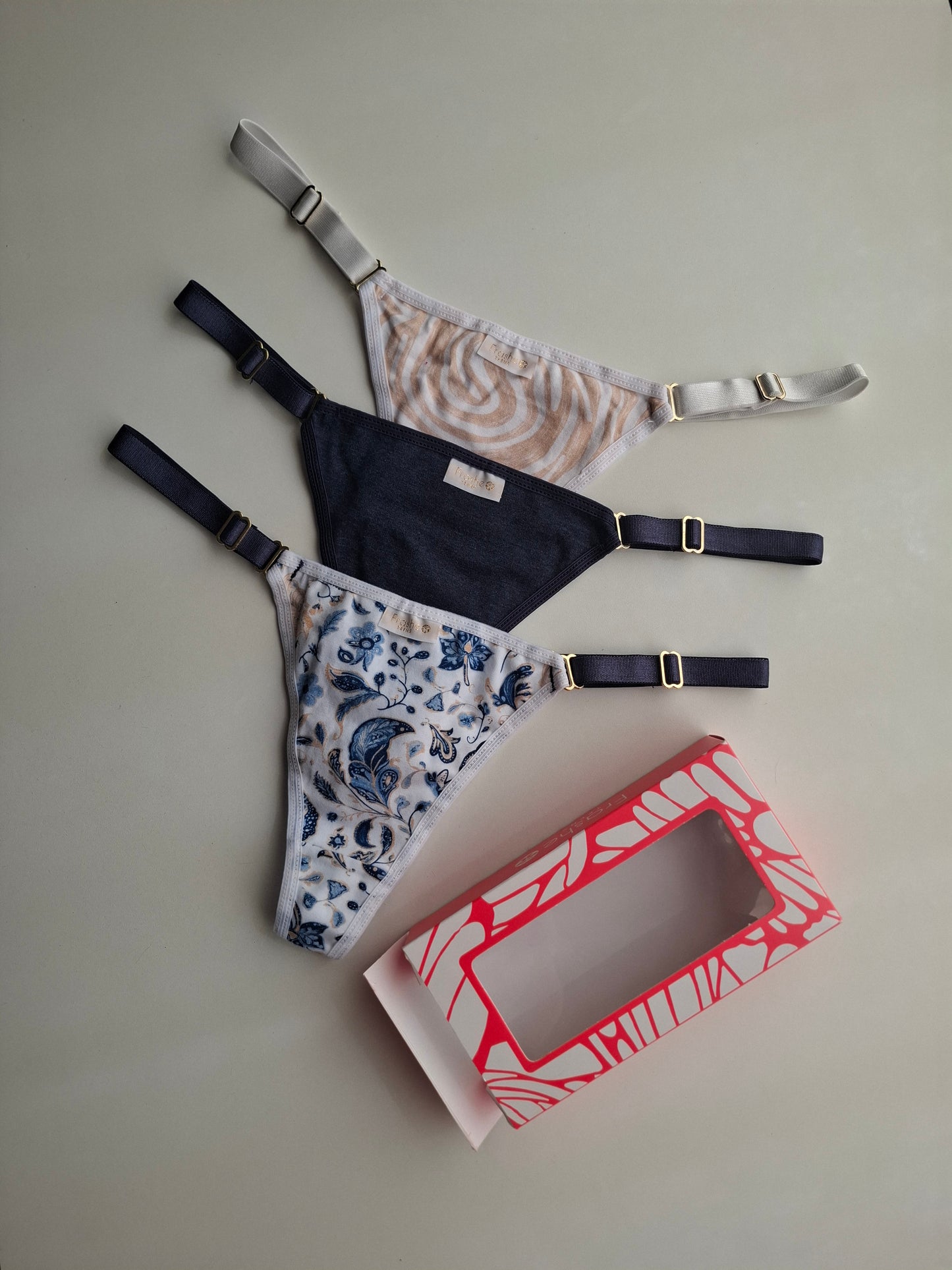 Art. 5015 PACK X 3 DE TANGAS DE ALGODÓN LYCRA LINEA MEDITERRANEO