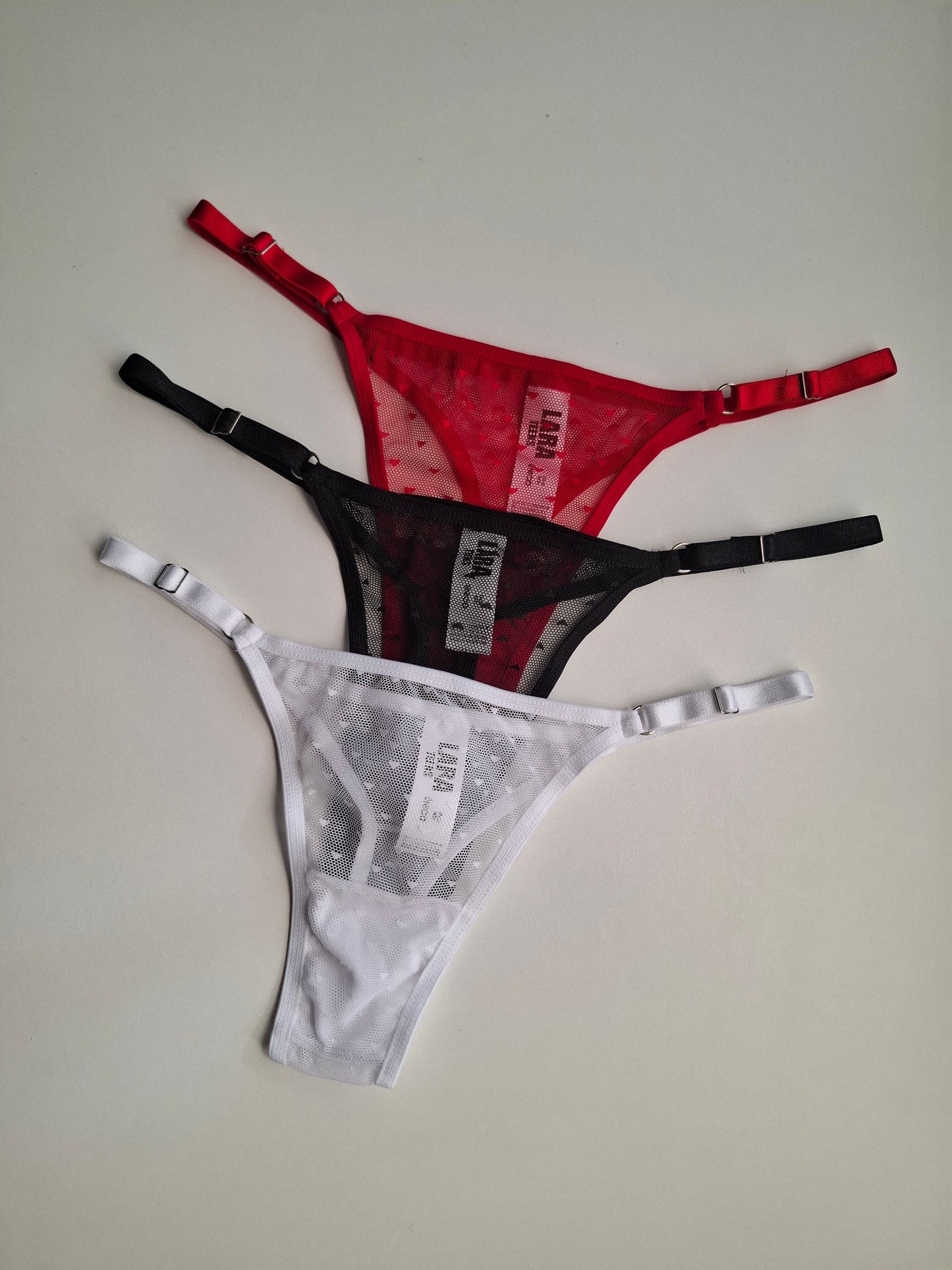 Art. 6785 Pack x3 de Tul Fantasía - Tanga Less Regulable