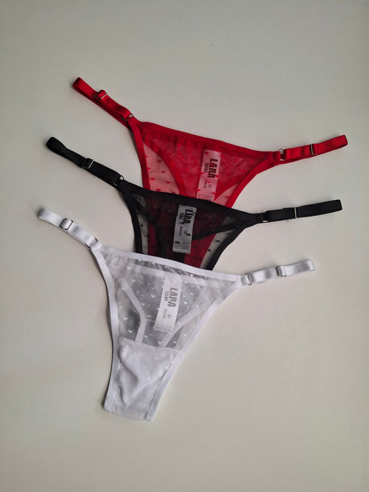 Art. 6785 Pack x3 de Tul Fantasía - Tanga Less Regulable
