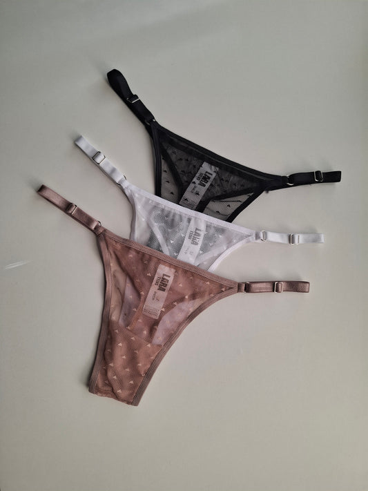 Art. 6785 Pack x3 de Tul Fantasía - Tanga Less Regulable