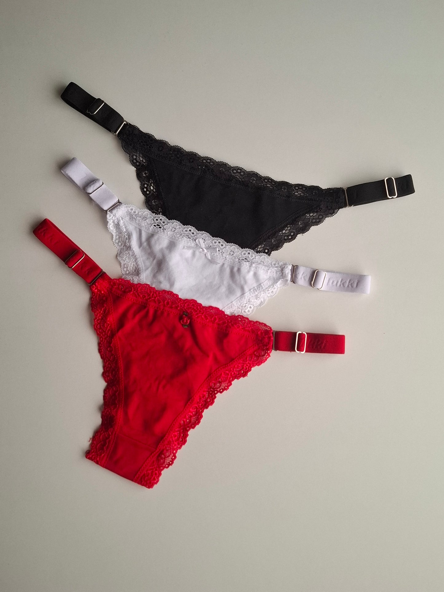 Art.4076 Pack x3 cola less regulable de algodón y lycra