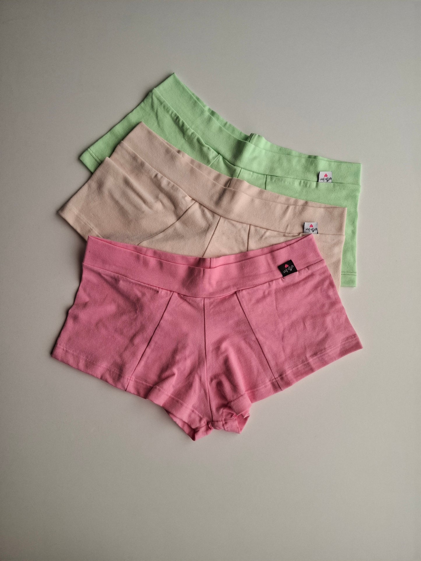 Art. 17 Pack x3 Mini Short De Algodón Y Lycra
