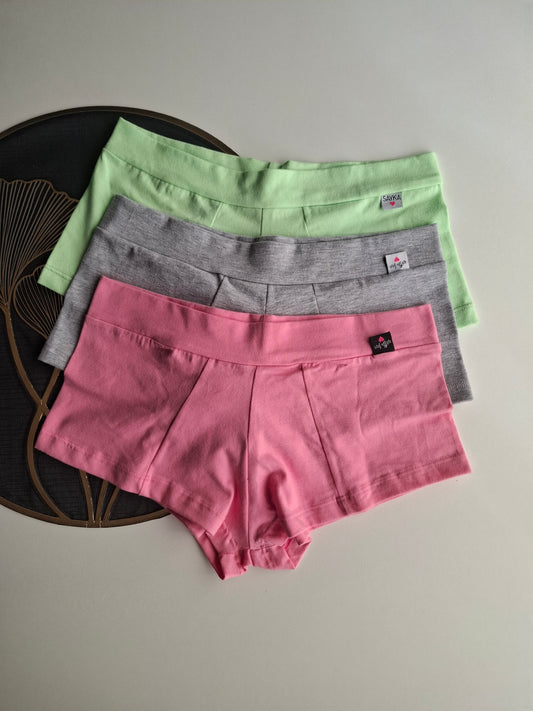 Art. 17 Pack x3 Mini Short De Algodón Y Lycra