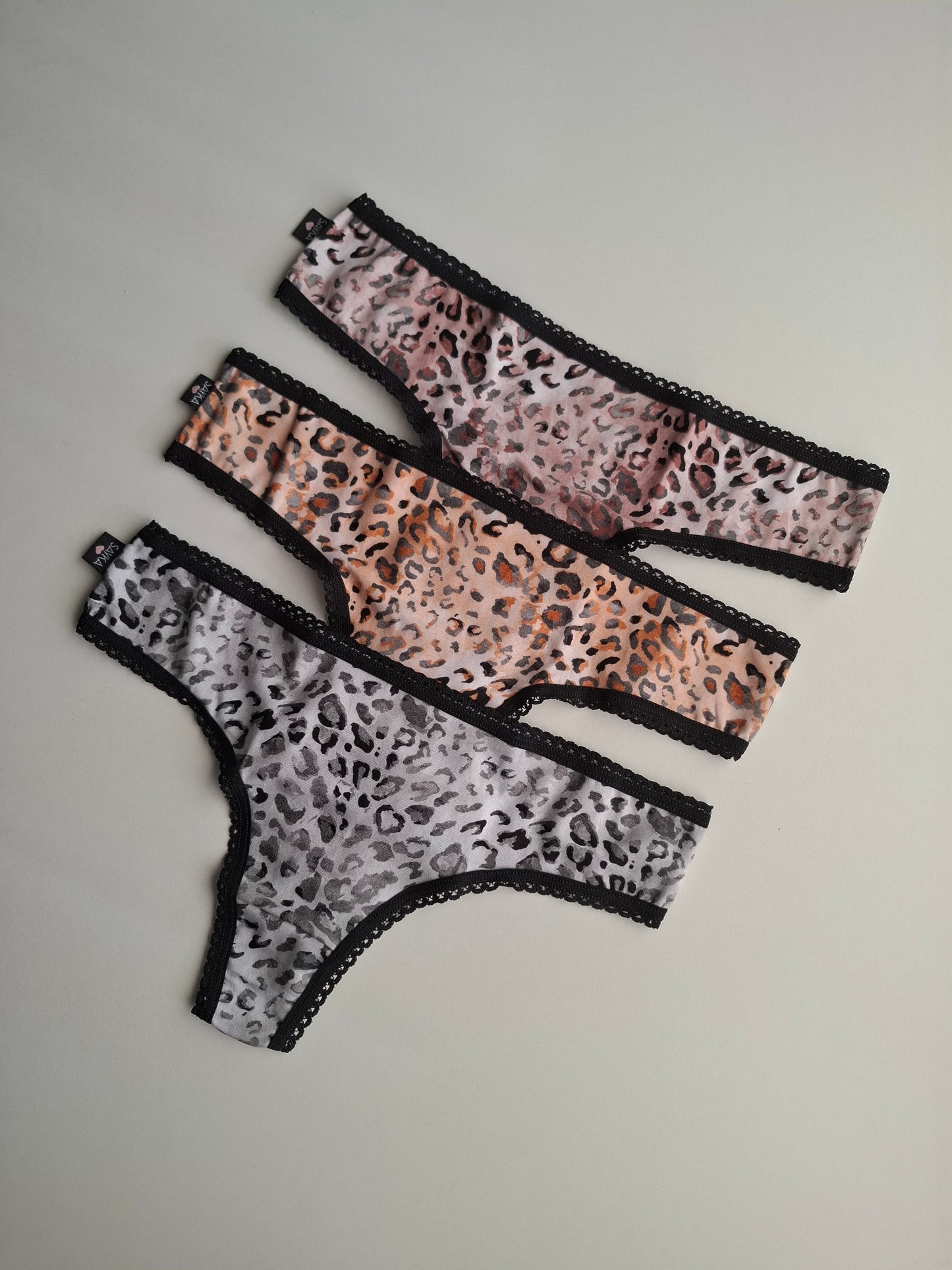 Art. 213 Pack x3 culotte less de algodon/lycra estampada