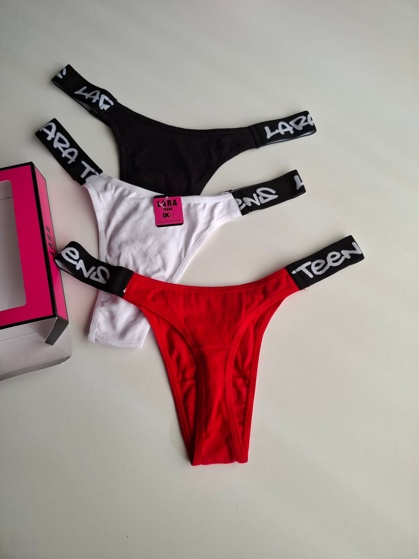 Art.6250 Pack x3 de algodón y lycra liso con elástico personalizado. Colaless.