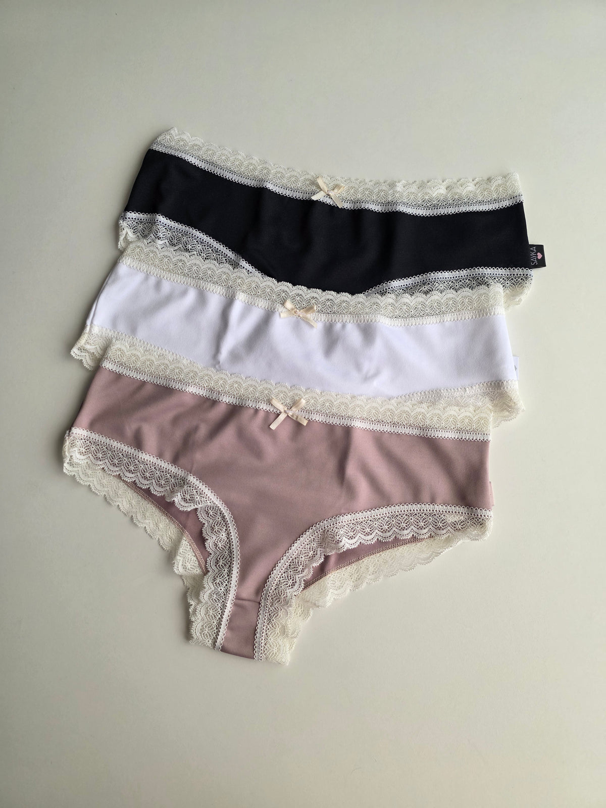 Art. 542 Pack x3 Culotte de microfibra con puntilla