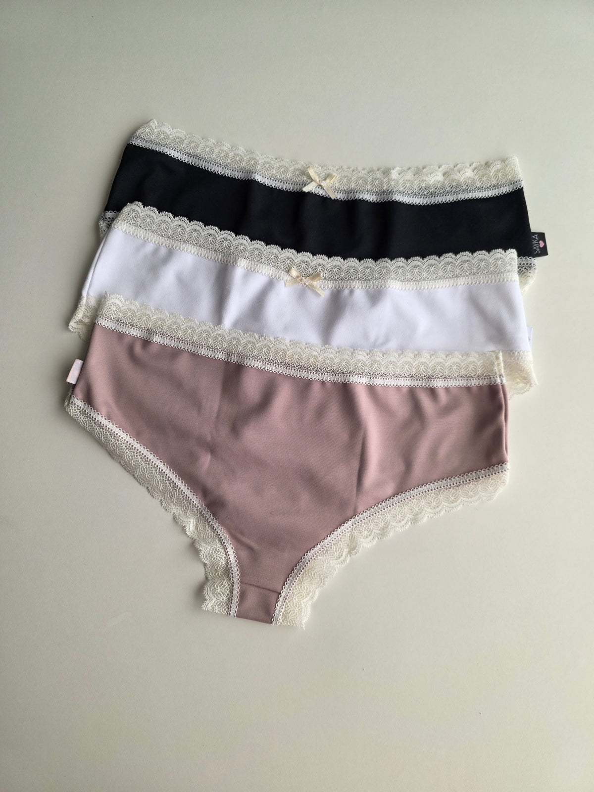 Art. 542 Pack x3 Culotte de microfibra con puntilla
