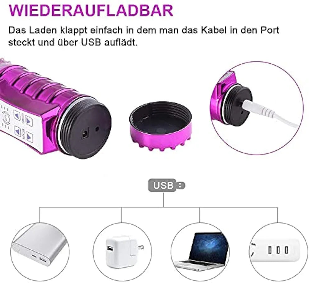 Vibrador Rabbit Rotativo 360° Recargable USB